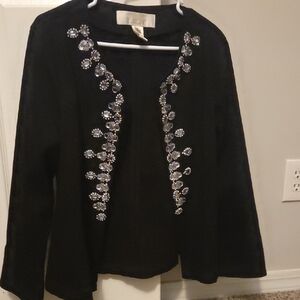 Badgley Mischka Black Jacket with Silver Embellishments